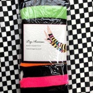 Neon & Black Striped Gloves / Arm warmers